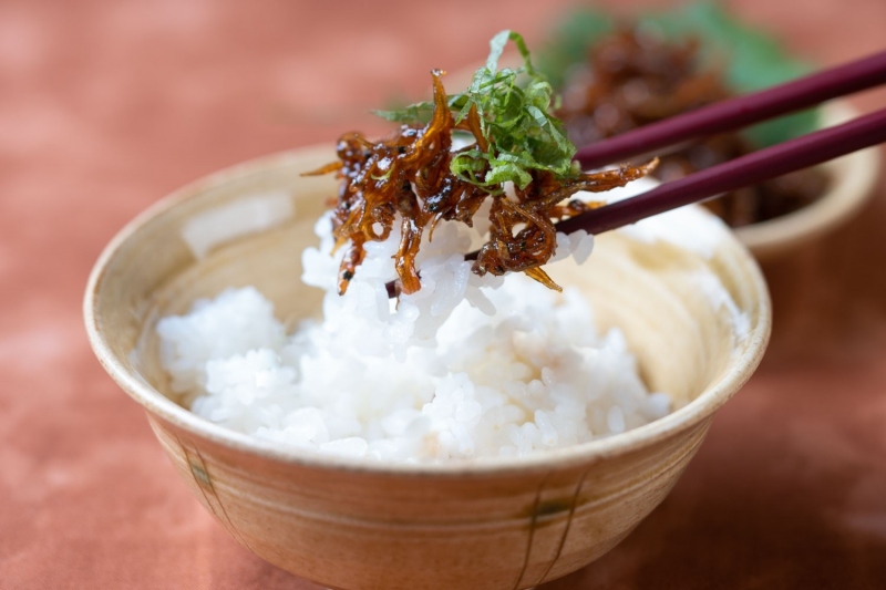 ごはんといかなごのくぎ煮