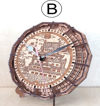 パズル時計(姫路市マンホール)B:ナチュラル(薄茶色)