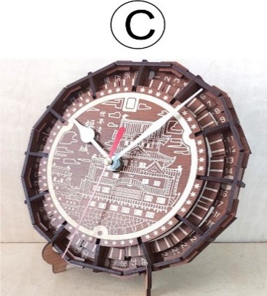 パズル時計(姫路市マンホール)C:オーク(普通の茶色)