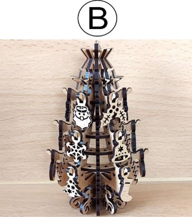 クリスマスツリー（壁掛タイプ）B:ナチュラル(薄茶色)