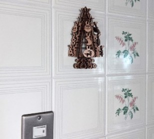 クリスマスツリー（壁掛タイプ）B:ナチュラル(薄茶色)