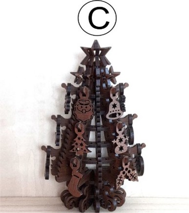 クリスマスツリー（壁掛タイプ）C:オーク(普通の茶色)
