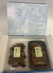 化粧箱に入ったいかなごくぎ煮とちりめん山椒の写真