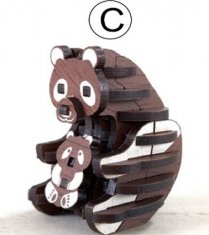 パズル動物（パンダ）C:オーク(普通の茶色)