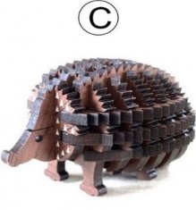 パズル動物（ハリネズミ）C:オーク(普通の茶色)