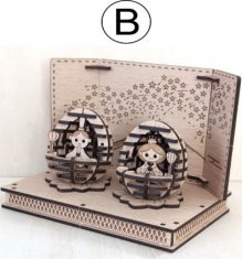 雛人形（セット）B:ナチュラル(薄茶色)