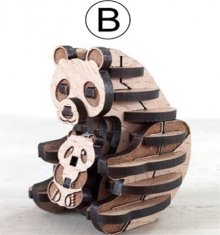 パズル動物（パンダ）B:ナチュラル(薄茶色)