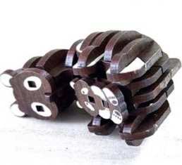 パズル動物（パンダ）D:ウォルナット(濃茶)