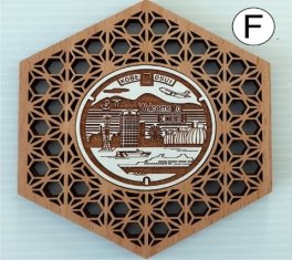 コースター(神戸市マンホール)F:文様タイプ(白)