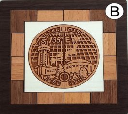 コースター(明石市マンホール)B:四角タイプ(茶)