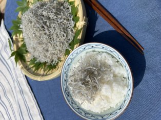 ごはんにのせたちりめんの写真